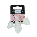 Glamour Style λευκά λαστιχάκια μαλλιών 2τμχ