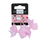 Glamour Style ροζ λαστιχάκια μαλλιών 2τμχ