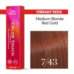 Wella Professionals Color Touch Vibrant Reds 7/43 Ξανθό Κόκκινο Χρυσό Χωρίς Αμμωνία 60ml